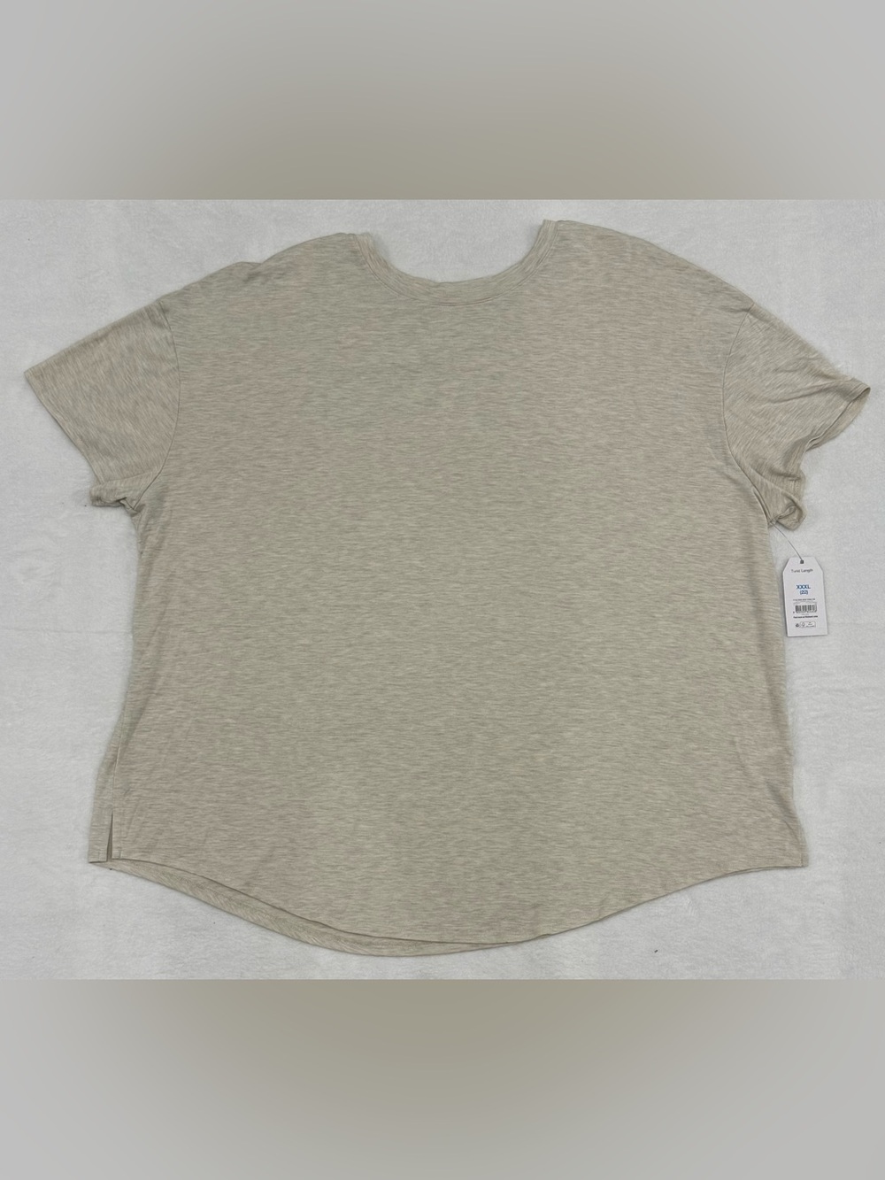 Time and Tru Women’s XXXL 22 Light Oatmeal Heather Crew Neck Tunic Tee NWT